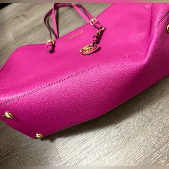 MICHAEL KORS Large Saffiano Leather Tote Bag Hot Pink - Picture 7 of 11